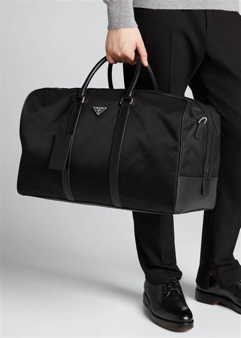 prada duffle bag nylon saffiano black|Prada duffle bag price.